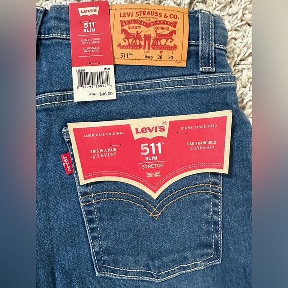 NWT Levi’s Jeans 511 Slim, Men’s 28x30 - Picture 4 of 11